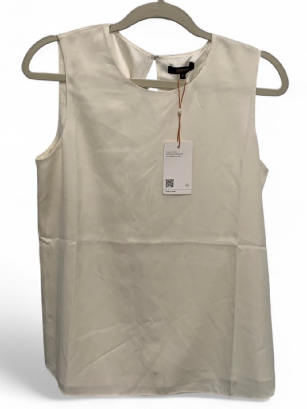NWT Quince Cream Sleeveless Silk Tank Top